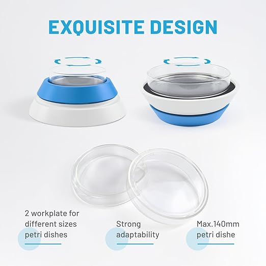 Manual Petri Dish Revolving Table 60-150mm Plastic Glass Petri Dishes Spreader Turn Table Culture Dishes Coater Turntable for Lab Science Experiment Agar Spread-Plate Operation