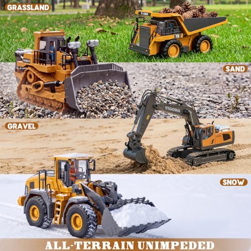 Excavator Set，rc Dump Truck Command The Site Conquer The Dir，2.4Ghz Remote Control Construction Vehicle Set Children's Toys，Alloy Material Simulate True Scale (4-Pcs Set) - Image 3