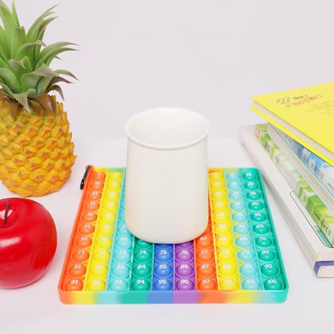 Alphabet Popper Fidggety Toy, Stress Relief Sensory Popping Game, Preschool Montessori Uppercase Lowercase Matching Game, ABC Letter Learning Educational Block (Number 100 Popper)