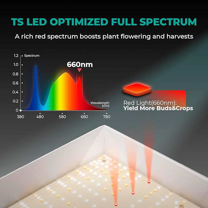 MARS HYDRO 2024 New TS1000 150 Watts LED Grow Lights for Indoor Plants, Patented Reflector Dimming Daisy Chain Sunlike Full Spectrum Growing Lamps for Seedlings Veg Bloom in 3x3 Grow Tent Greenhouse