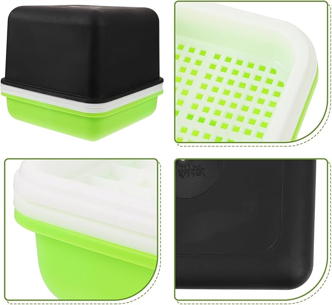Peanut Sprout Water Propagator Tray Small Germination Starter Kit with Cover for Home Hydroponic Growing, Plant Sowing Container Garden Accessory