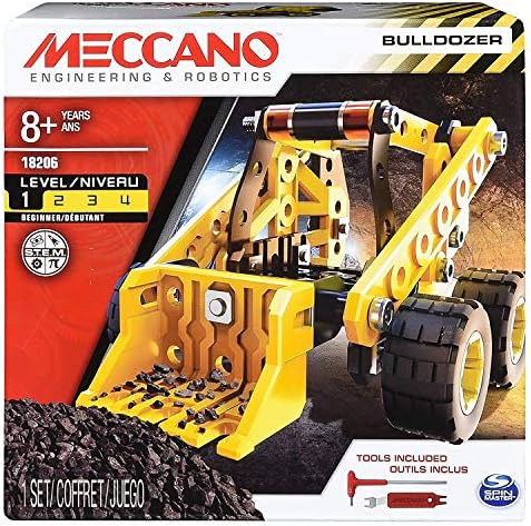 Erector by Meccano Bulldozer Model Vehicle Building Kit, STEM Education Toy for Ages 8 & up by Meccano