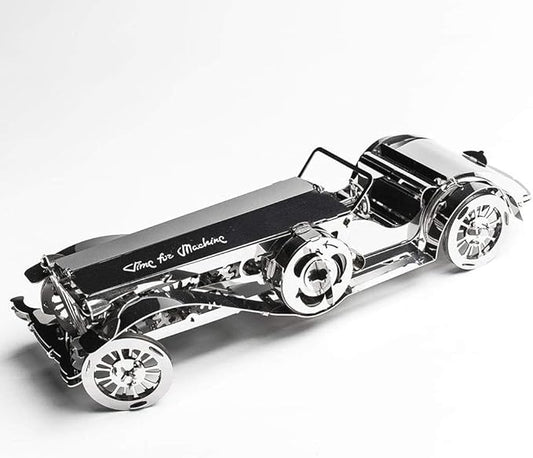 Model Car Kit 3D Model kit Glorious Cabrio2 - Moving Wind-Up Retro Car Collectible | 3D Puzzle for Adults - Metal DIY Kit | DIY Construction Set of a Vintage Car