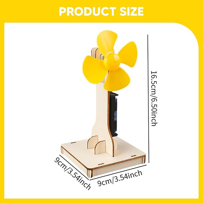 DIY Fan Material Kit Toy Educational Toy Physics Assemble Fan Model Assembly Science Small Experiment Set for Boys Girls Kids