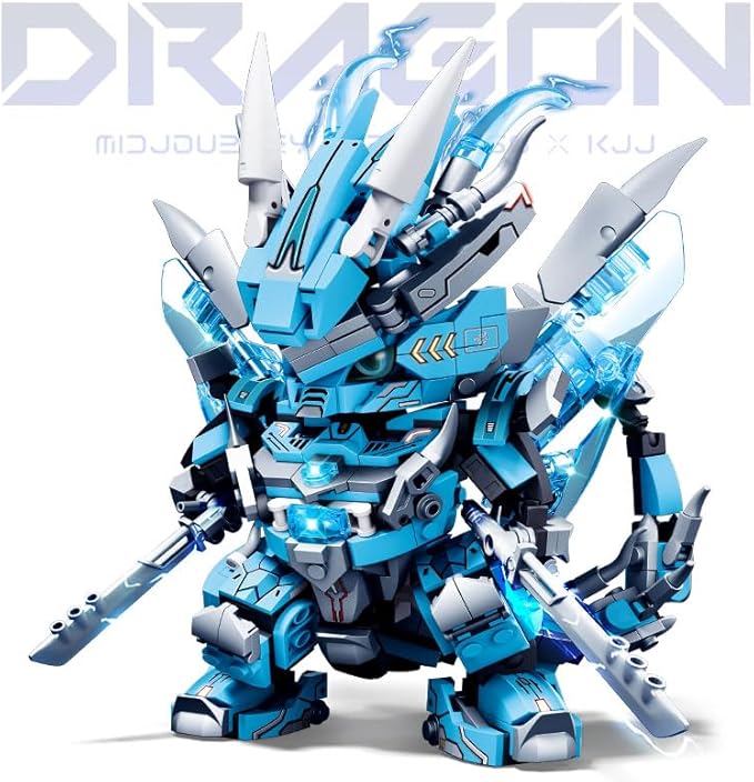 Dragon Mecha Transforming,Mechanical Robot Dragon-Shaped Model Building Block Toy Set, Cool Warrior, Suitable as a Christmas Birthday Gift for Adults or Children