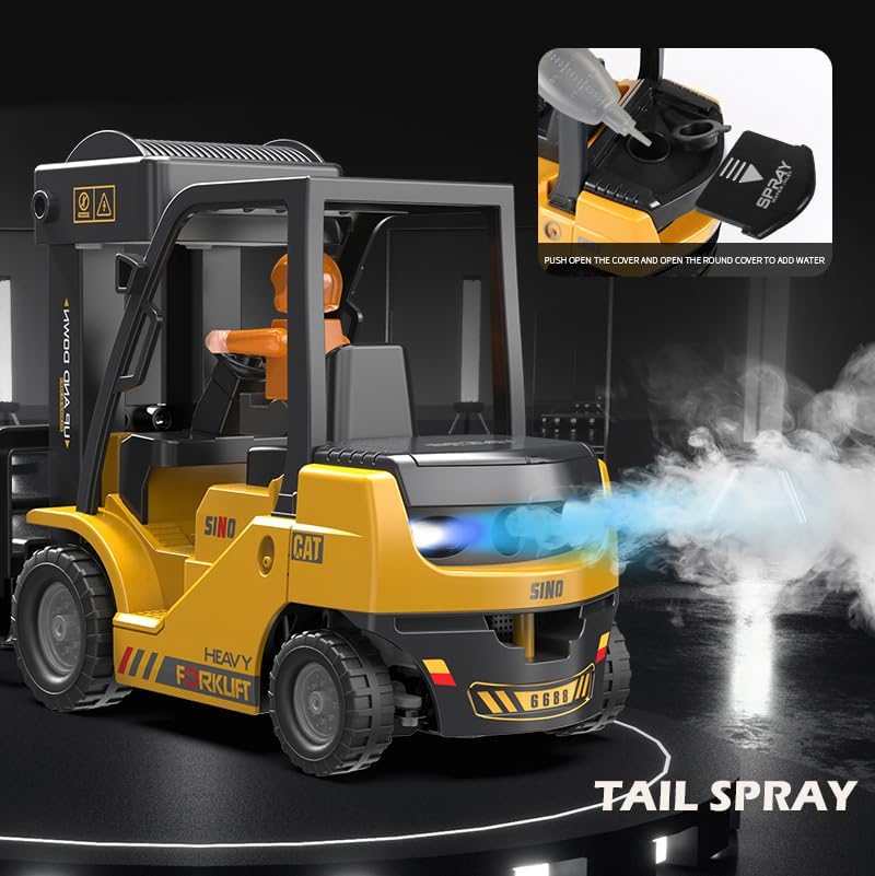 1:24 RC Forklift for Kids, RC Construction Vehicles with Lift Fork & Hook - Image 4