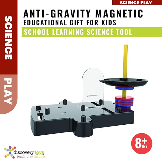 Discovery Toys Anti-Gravity Magnetic Science Experiment KIT | Magnetic Levitation Toy Spinner, Compass, Spring | Physics Stem Toy | Educational Gift for Kids | 7 Experiments Maglev Toy | 8+ yrs