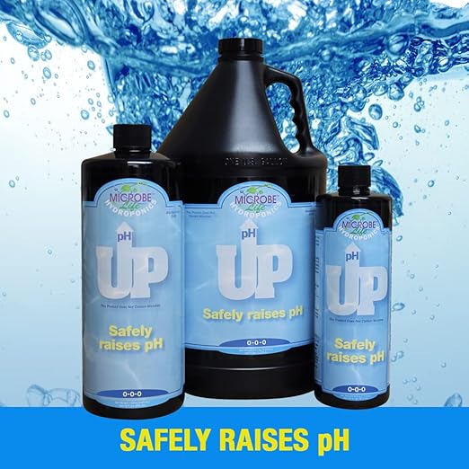 Microbe Life Hydroponics pH Up pH Control Liquid, Premium Buffering for pH Stability, Increases pH Levels, Use with Any Feeding Systems Including Hydroponics or Soil, 1 Gallon