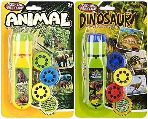 Georgie Porgy Children Projector Toys Educational Science Set Wall Ceiling Tent Torch Flashlight for Kids Gifts for Boys Girls (Dinosaur + Wild Animal) by GeorgiePorgy