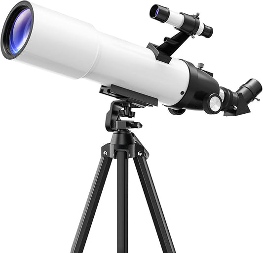 90MM Telescope for Adults and Kids 8+: 150X High Powered Astronomical Portable Refracting FMC Beginners Explorer Scope Toys for Girls Boys 8-12 Xmas Gift Travel Stars Gazing w Professional Tripod