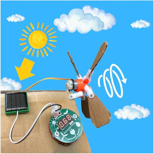 STEM Renewable Energy DIY Science Kit – Solar Panel & Wind Turbine Experiment Set for Boys & Girls Ages 8+ | Build LED & Voltmeter Circuits | Classroom, Homeschool & Science Fair Project