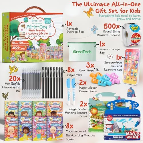 Magic Grooved Writing Practice for Kids 3-10, 3D Grooved Handwriting Practice for Kids - Disappearing Ink Reusable Handwriting Tracing Books Kit - Educational Gift for 4+ Year Old Boys & Girls - Image 2