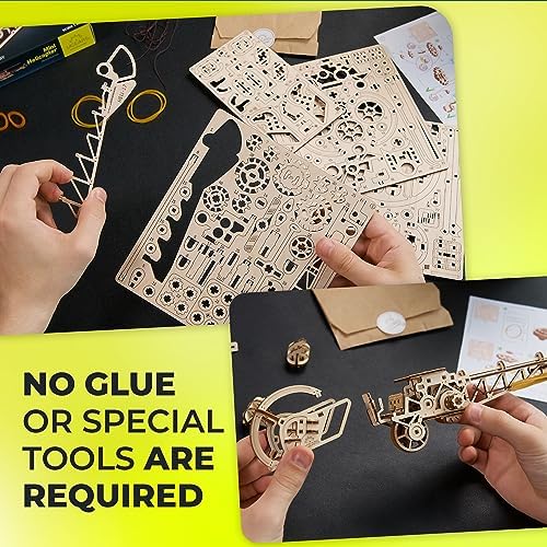 UGEARS Wooden 3D Puzzles for Adults - Easy Mini Helicopter Model Kit – Experience Aerial Innovation with Mechanical Puzzles DIY Kits for Adults - Ideal for Hobbyists, Aviation Enthusiasts - 167 Pcs - Image 5