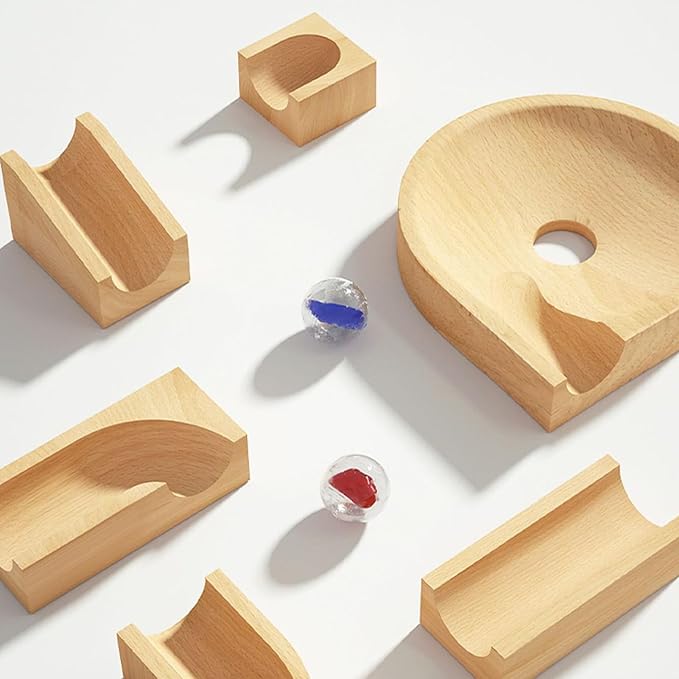 Marble Maze - Wooden Funny Educational Game, Marble Maze Race Track, STEM Skill-Building Toy for Boys Girls Kids Classroom Home School Kindergarten, Educational Toy, 8.86x6.5x6.5 Inches