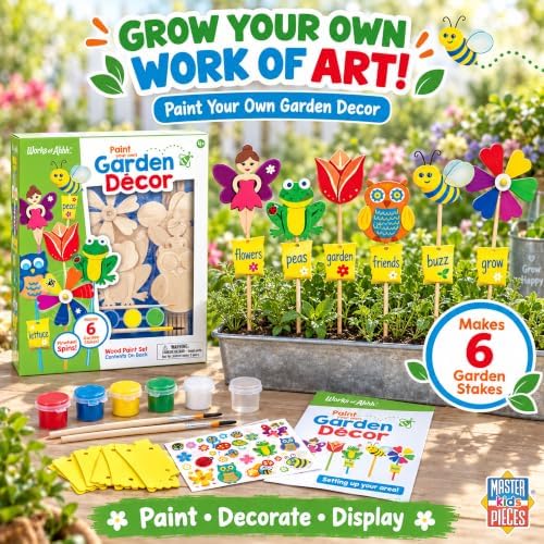 Works of Ahhh... Garden Decor Wood Paint Kit - Wood Craft Kit, Educational, Fun - Ages 4+ - Image 2