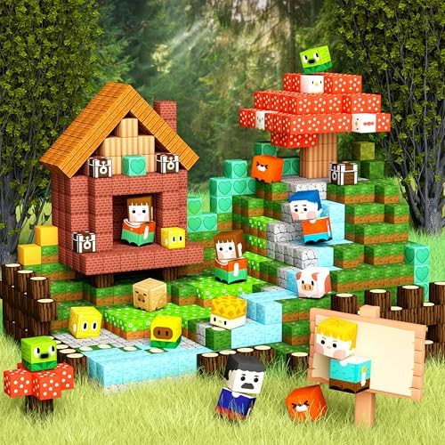 GobiDex 100PCS Magnetic Blocks Farm Animal Playset for Boys and Girls by GobiDex