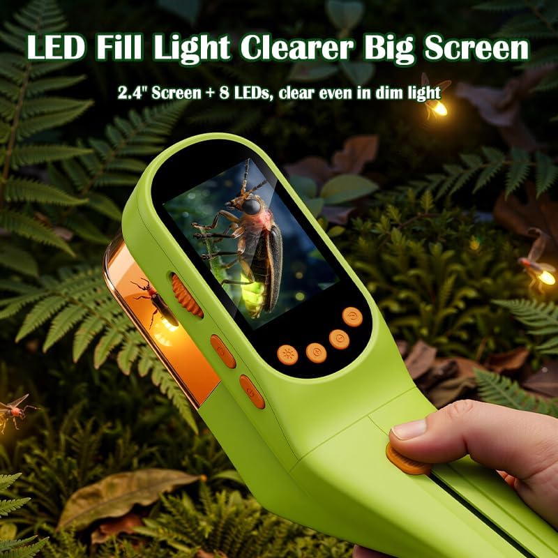 SIIOOE Bug Catcher Microscope for Kids Outdoor: STEM Toys with 500X HD Zoom - Birthday Gift for Boys Girls Age 3-12 - Handheld Nature Explorer Kits for Summer Camping Lemon Yellow - Image 4