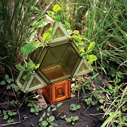 Guidecraft PowerClix Solids Natural - 70 Piece Set: STEM Magnetic Educational Construction Building Blocks with Inspiration Cards for Kids, Develop Motor Skills & Creativity - Image 7