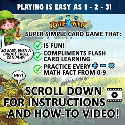 Ryte2Wyn - The Magical Card Game of Math - Practice Every Addition, Subtraction and Multiplication Math Fact from 0-9 - Ages 5 & Up - Kindergarten, 1st, 2nd, 3rd, 4th & More - Image 2
