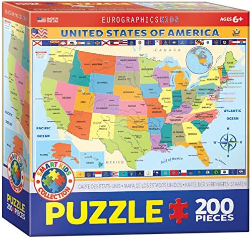 EuroGraphics Map of the United States of America Jigsaw Puzzle (200-Piece) by EuroGraphics