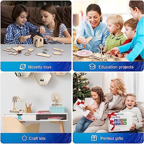 Poraxy 7 in 1 STEM Kits for Kids Ages 8-12, Robot Building Kit for Kids 6-12 6-8 5-7, Engineering Building Toys Experiments Xmas 3D Puzzles Birthday Gifts 7 8 9 10 11 12 13 Yr Old Boys Girls - Image 2
