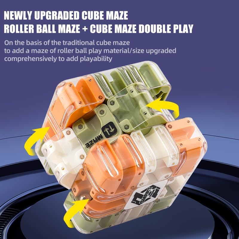 Large 3D Labyrinth Cube Puzzle, 3D Magic Cube Maze Ball Puzzle, Spatial Awareness Brain Training Toy for Stress Relief & Logic Development, Educational Focus Game Gift for Adults Teens - Image 3