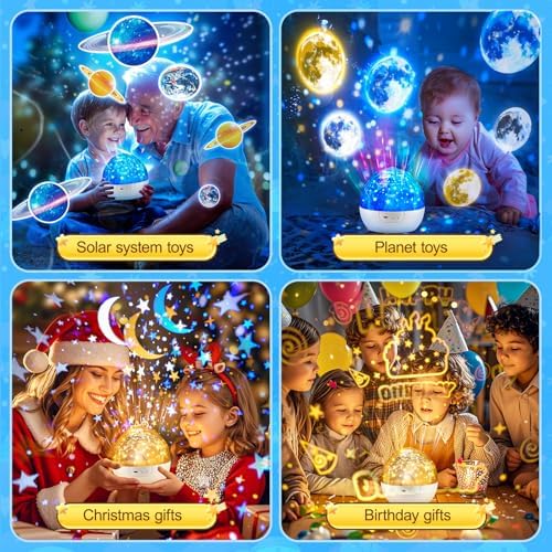 Night Light for Kids Projector, 105 Lighting+5 Films Kids Night Light Projector, Dimmable Baby Night Light Projector, 360° Slient Star Projector Lights for Bedroom, Space Gifts for Boys Room Decor - Image 3