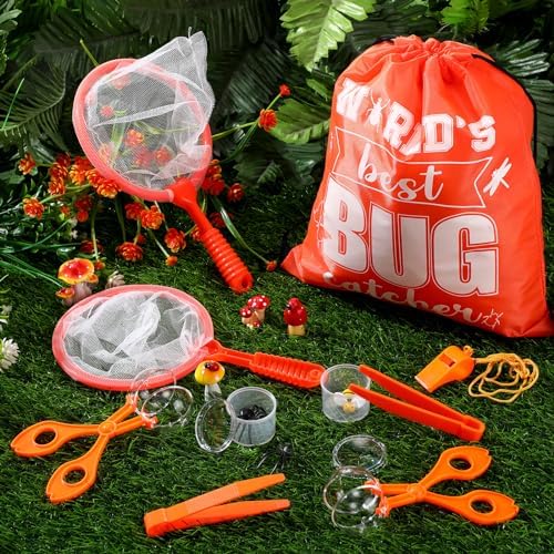 Silipull 48 Pcs Bug Catching Kit for Kid Bulk, Outdoor Explorer Kit, Orange - Image 4