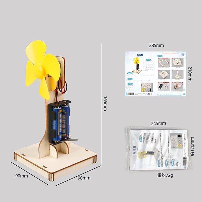 DIY Fan Material Kit Toy Educational Toy Physics Assemble Fan Model Assembly Science Small Experiment Set for Boys Girls Kids