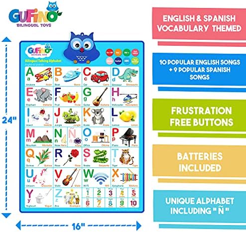 English & Spanish Alphabet Poster - Interactive Bilingual Toys for Toddlers - Image 5