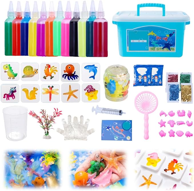 Magic Water Gel Toy Kit, 2026 Upgraded Aqua Fairy Water Gel Kit, Handmade Magic Fairy Waters Gels Set, DIY Magics Waters Gels Kits, Christmas Birthday Gifts Crafts Art DIY Kits (60ml - 12Color)