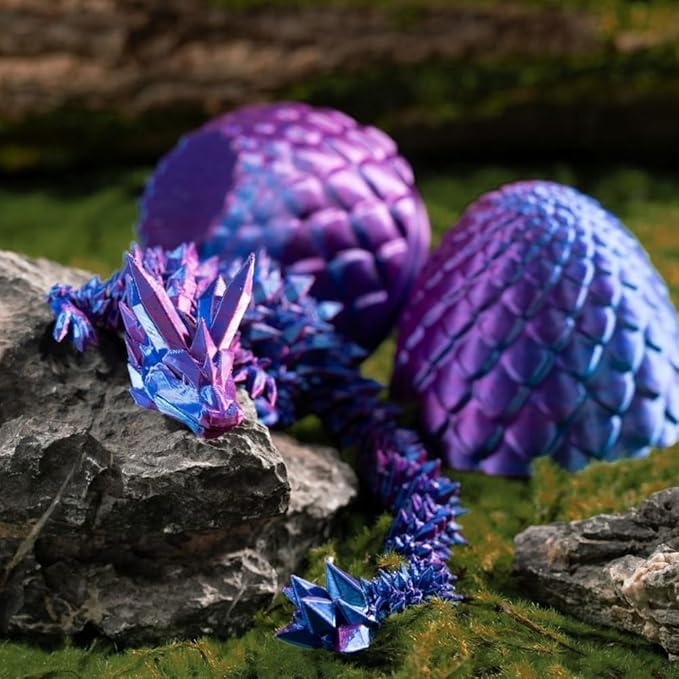 3D Printed Dragon Egg Toy, Fidget Toys for Children, Xmas Gift for Adults with Stress, Autism, ADHD, Perfect Christmas Stocking Stuffer (6 Pack)