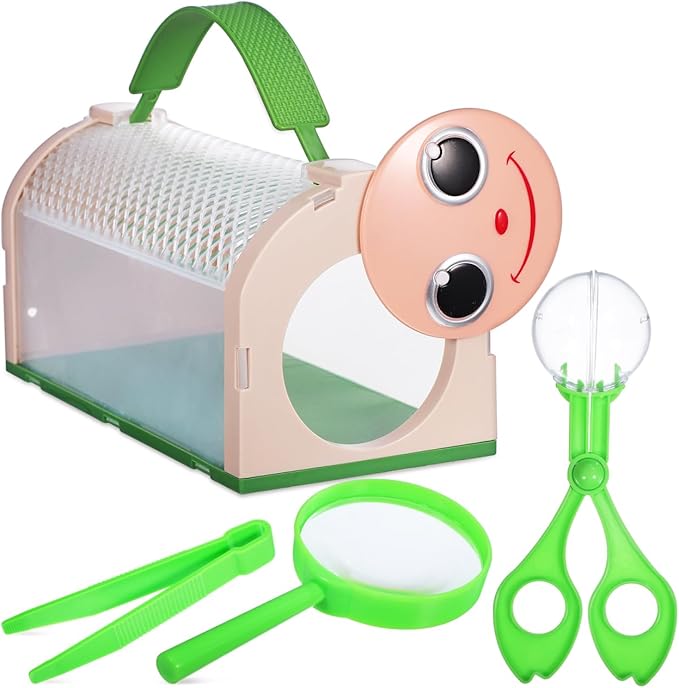 SAFIGLE Insect Observation Box for Kids with Transparent Critter Cage Outdoor Nature Exploration Toy Butterfly Kit and Bug Habitat Portable 7.16 X 3.62 X 3.22 Inch Explorer Kit