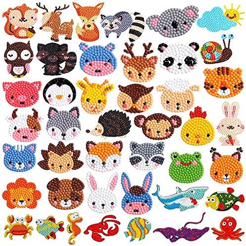 Labeol Diamond Art Kits for Kids Boys and Girls Ages 6-8-10-12 Easy to DIY Creative Diamond Art Sticker Craft by Numbers Kits for Kids and Adult Beginners (Animal) by Labeol