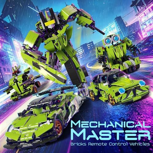 LECPOP 5-in-1 STEM Building Blocks Kit, RC Sports Car and Transform Robot - Image 2