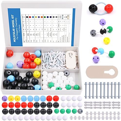 Swpeet 115 Pcs Organic Chemistry Molecular Model Student and Teacher Kit, Molecular Model Set for Inorganic & Organic Chemistry - 50 Atoms & 64 Links & 1 Short Link Remover by Swpeet