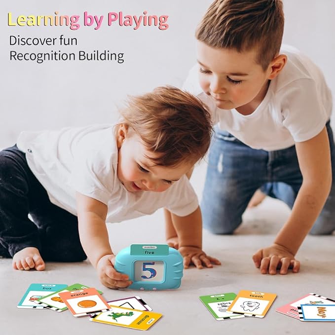 580 Pre-K Sight Words Talking Flash Cards with Dolch Words,Letters/Number(0-100), Etc, Speech Therapy, Autism Sensory Toys, Easter Basket Stuffer Gifts for 3-6 Year Old Boys and Girls, Blue