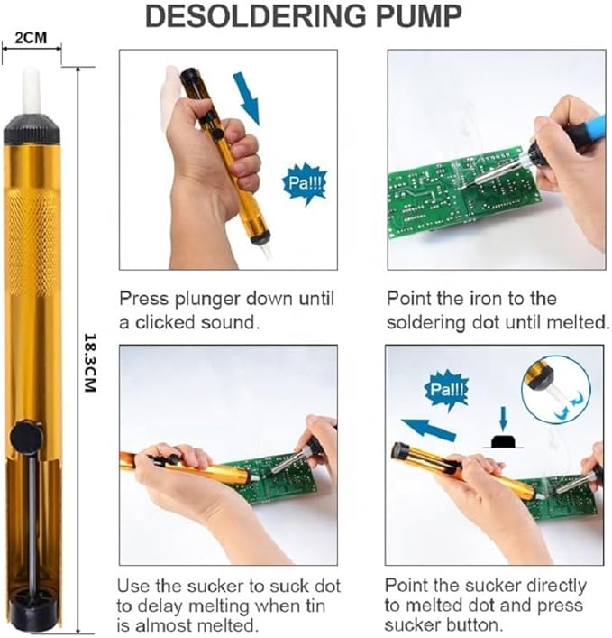 Soldering Iron Kit, LCD digital display, inner-heat, Adjustable Temperature Soldering Iron, Digital Multimeter Kit, Multi Tester, 5pcs Solding Tips (Orange)