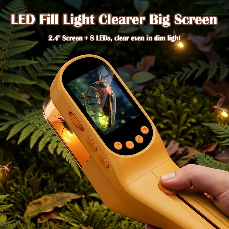 SIIOOE Bug Catcher Microscope for Kids Outdoor: STEM Toys with 500X HD Zoom - Birthday Gift for Boys Girls Age 3-12 - Handheld Nature Explorer Kits for Summer Camping - Image 4