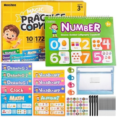 MarcZero Magic Grooved Writing Practice Books for Kids Ages 3-8 by MarcZeroSiliconeToys%E2%80%93JoyforBeachBath