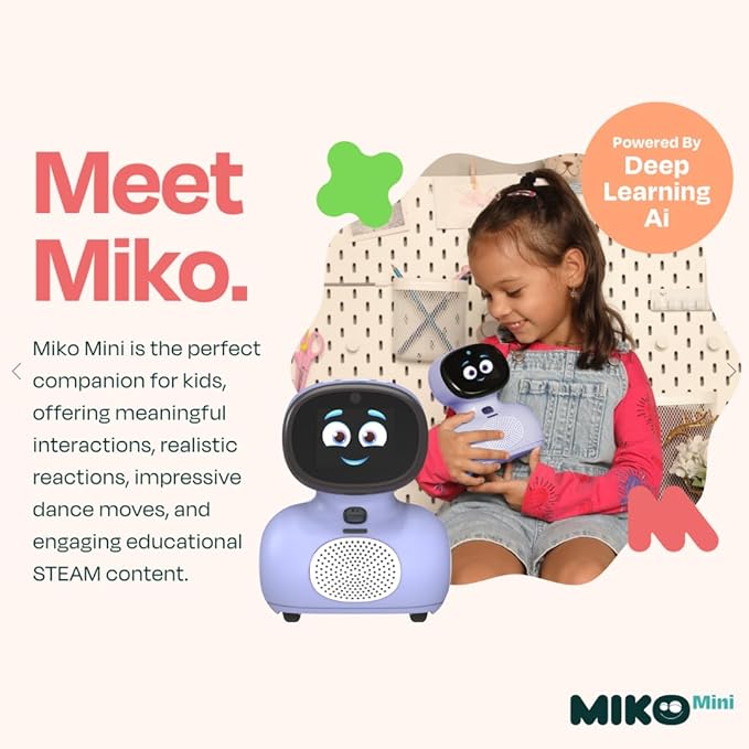 MIKO Mini: AI Robot for Kids with 30-Day Free Max | Voice-Interactive Play & STEAM Activities | Games, Stories & Dance | Child-Safe, Compact Gift for Boys & Girls Ages 5–10 | Purple