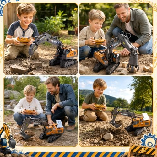 Remote Control 3-in-1 Excavator Toys, 13 Channel 1:20 RC Construction Truck - Image 6
