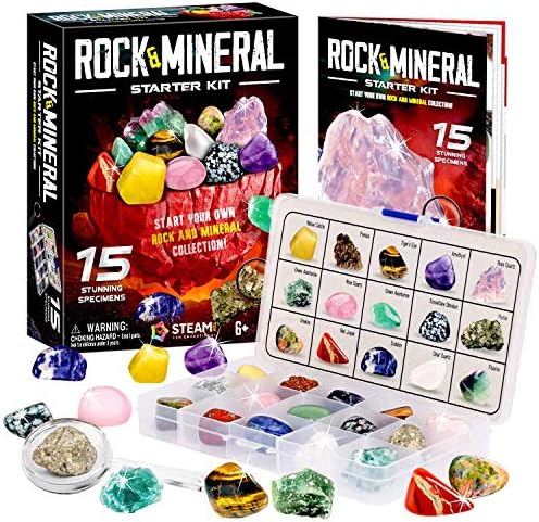 Piano Potato Rocks Collection 15 Gems Kit with ID Sheet, Geology for Kids by PianoPotato