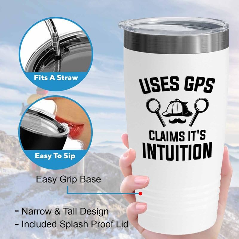 Detective White Edition Viking Tumbler 20oz - claims its intuition - Police Officer Cop Patrol Detective Sheriff Law Enforcement Police Academy Student Police Chief - Image 5