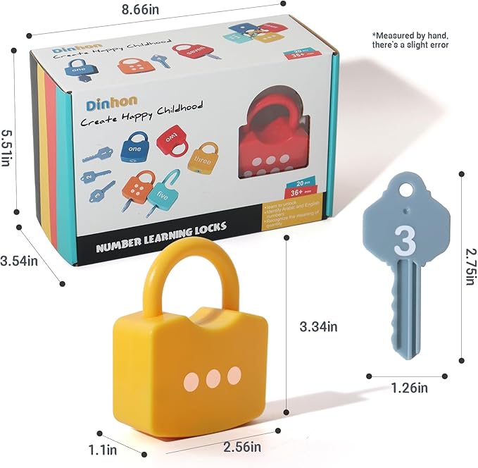 Kids Learning Locks with Keys Numbers Matching & Counting Montessori Educational Toys for Ages 3 4 5 Boys and Girls Preschool Games Gifts