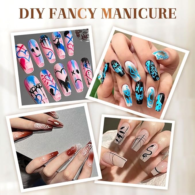 12 Colors Nail Art Pens Set, 2025 New Nail Art Markers Polish Pen for 3D Nail Art, Nail Art Tools for Dotting Drawing Painting Point Liner DIY (1 set)