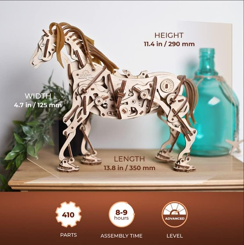 UGEARS 70054 Wooden Horse Puzzle, Model Building Set, Brain Game, DIY Puzzle, Educational Toy, Environmentally Friendly - Image 3