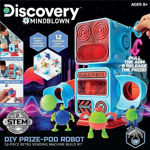 Discovery DIY Prize-Pod Robot Kit, 52-Piece Vending Machine Building Set, 12 Transforming Capsules, Educational Science Experiment, Engineering STEM Project, Robotics Toy Gift Kids Age 8+ - Image 2