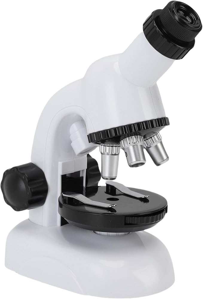 SUNGOOYUE Kids Microscope Kit, High Magnification & LED Illumination, 1200X Zoom, STEM Science Tool with 5 Prepared Slides and Tools, Durable Frame and Portable Design, Ideal for Ages 8-12