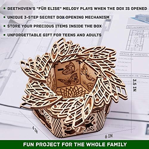 Wood Trick Mystery Flower 3D Wooden Puzzles for Adults to Build - Image 5